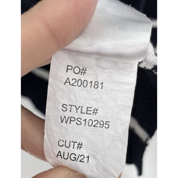 Market & Spruce Women's Aubree Elbow Patch Sweater Navy Striped Size 1x - Picture 8 of 11